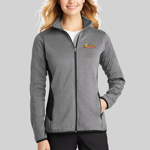 Wilkins - Ladies Full Zip Heather Stretch Fleece Jacket Thumbnail